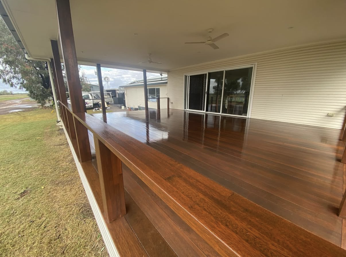 Timber deck after restaining